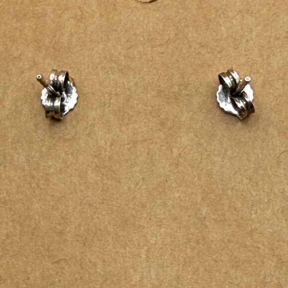 Sterling Silver Green Peridot White Pearl Drop Earrings 925 Pierced Posts - Picture 7 of 9